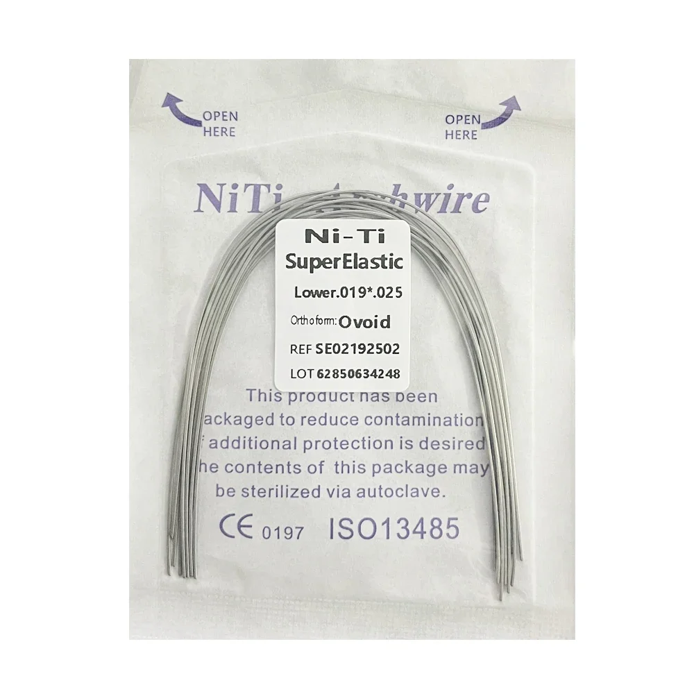 10pack AG Dental Arch Wires Orthodontic Super Elastic NITI Round Rectangle Archwire Lower/Upper 012/014/016/018/020/16x16/16x22