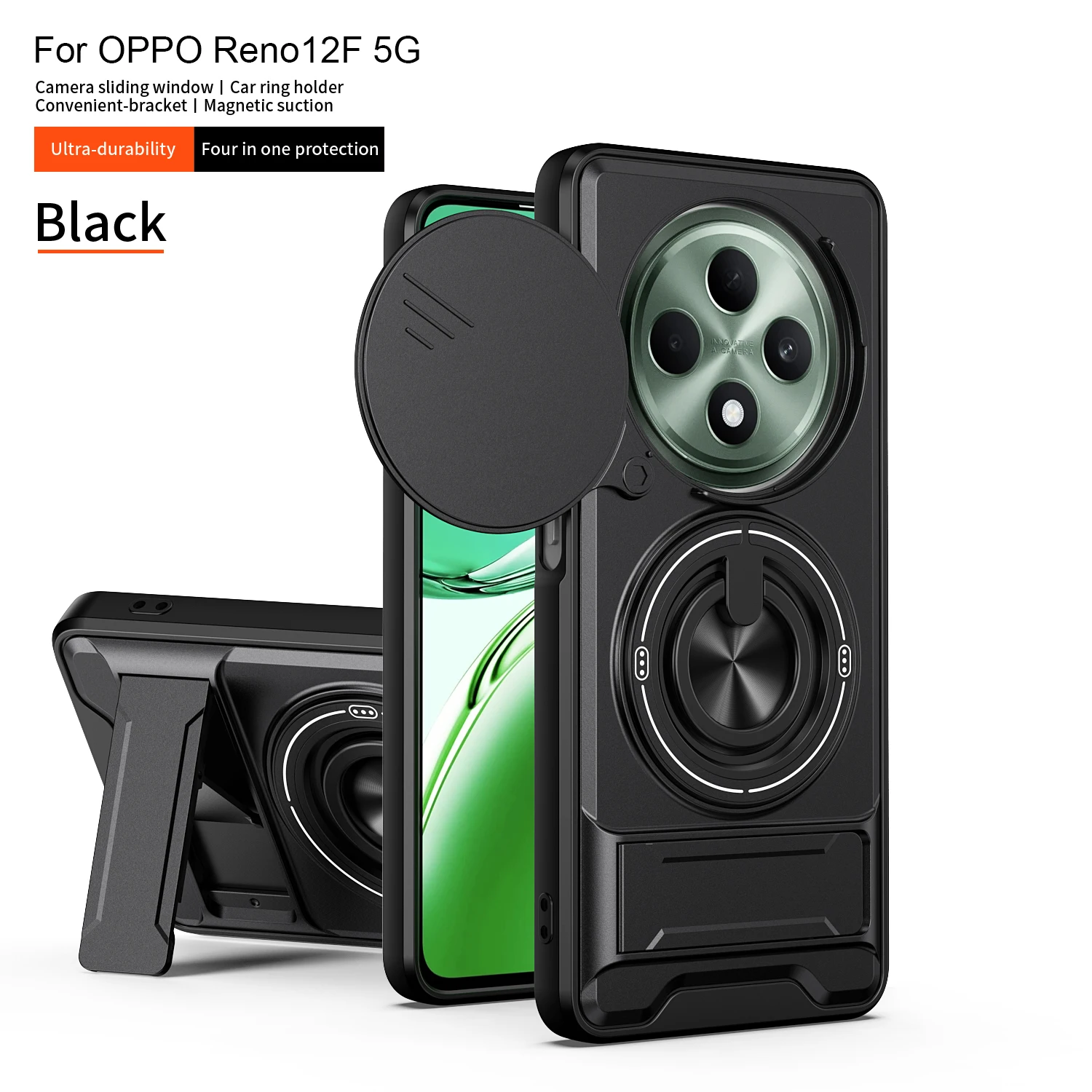 MagSafe Magnetic Fold Holder Military Armor Phone Case with Camera Protection