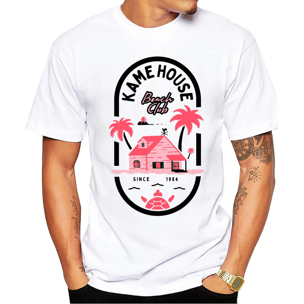 Teehub O-Ausschnitt Kurzarm männlich lässig Kame Haus Tops Vintage Streetwear Japan Anime Print Herren T-Shirt Herren Kleidung