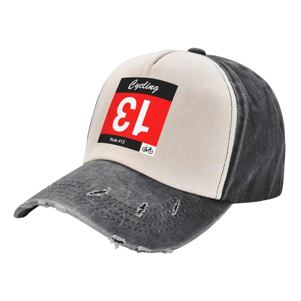 

Cycling Rule #13 - If you draw number 13, turn it upside down Baseball Cap Hat Man Luxury black Men's Luxury Women's