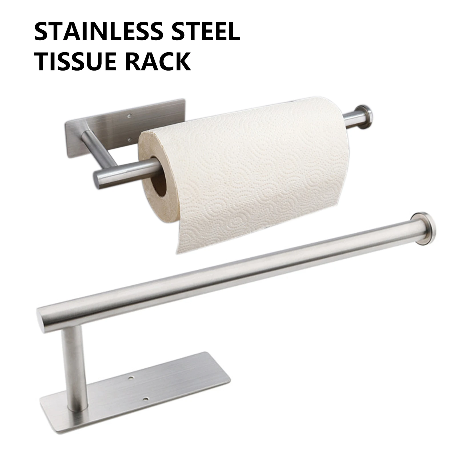 Paper Towel Holder, Stainless Steel Large Rolls Paper Towel Rack Long Tissue Roll Dispenser