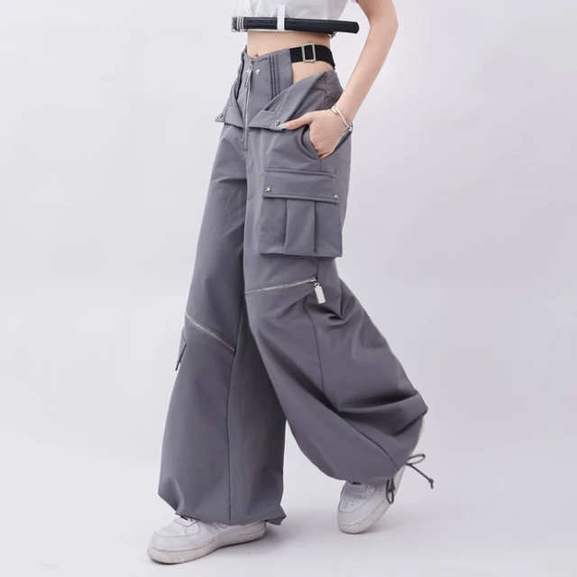  Girls Kids Baggy Cargo Pants Y2K High Waist Casual Wide Leg  Cargo Trousers with Multi Pockets (Black, 6-7): Clothing, Shoes & Jewelry