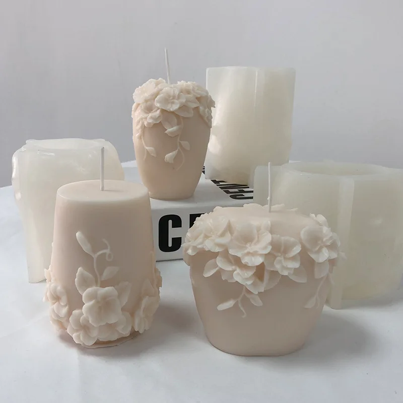 3D Flower Candle Molds Silicone Diy Craft Antique Candle Molds for Candle  Making