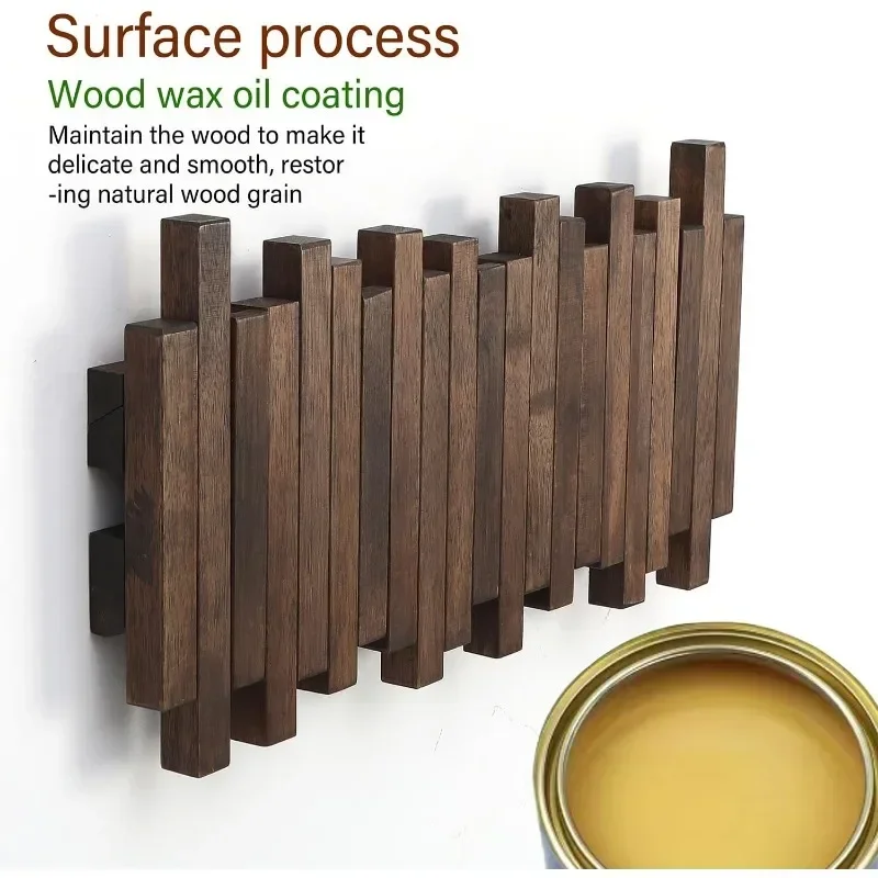 Natural Wood Wall Mounted Piano Coat Rack Coat Rack Wall Mount Flip Down Hook Hooks Entryway Art Hook