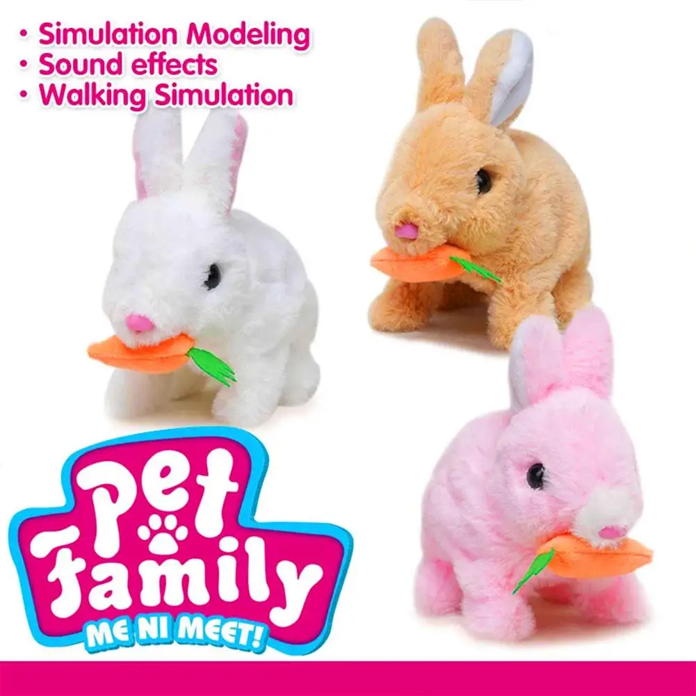 Electronic Pet Toys Plush Electric Rabbit Simulation Gifts Rabbit Long Plush Shaking Walk Toys Talk Children's Can Hair Ear P6L6