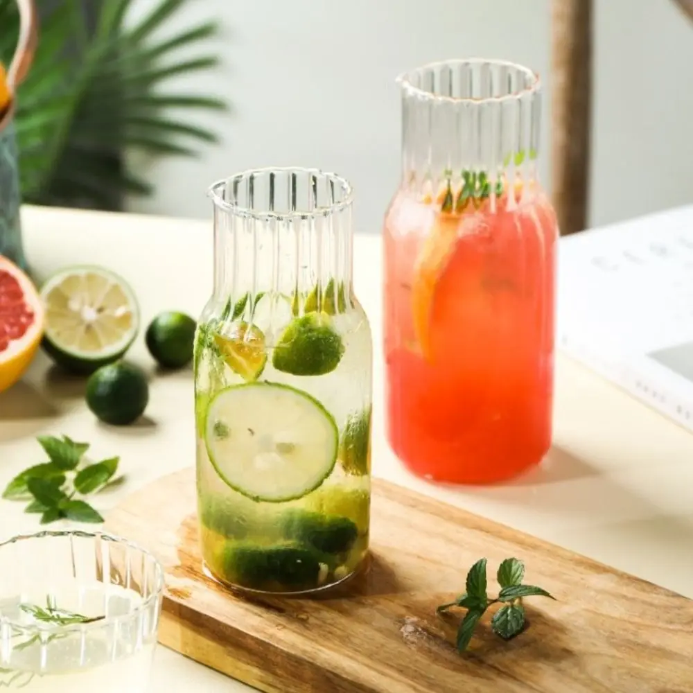 1 Set Bedside Water Carafe Glass Set Night Carafe with Tumbler Glass 600ml