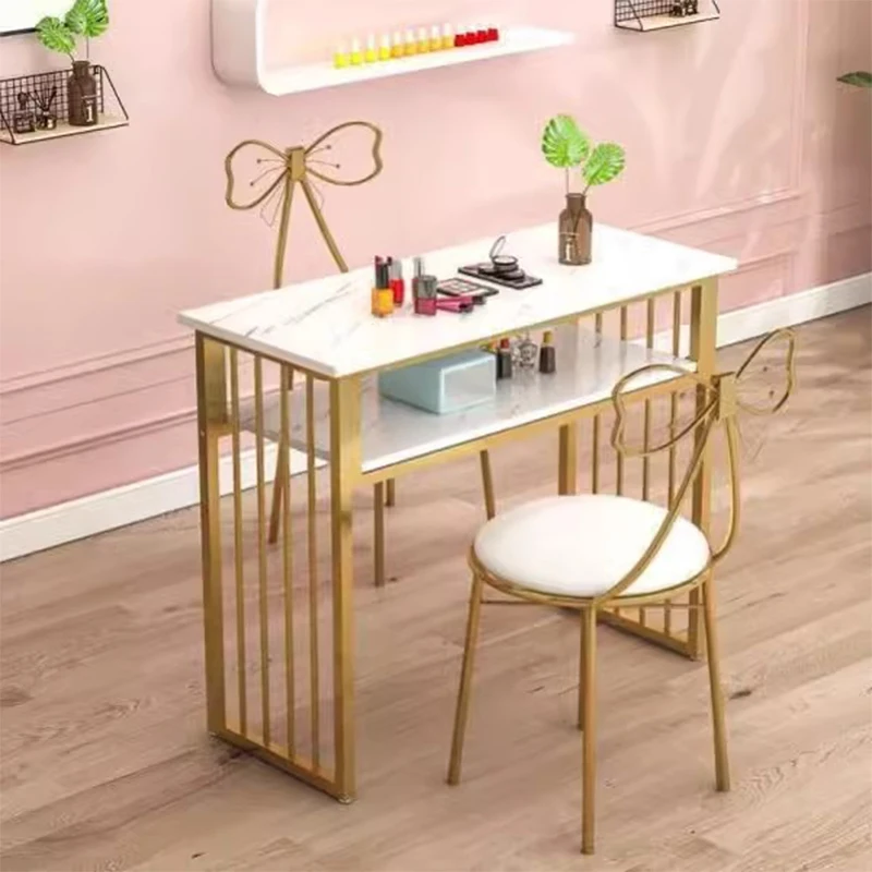 

Light Lamp Nail Table Folding Desk Modern Reception Nail Table Barbershop Glass Tavolo Unghie Professionale Nordic Furniture