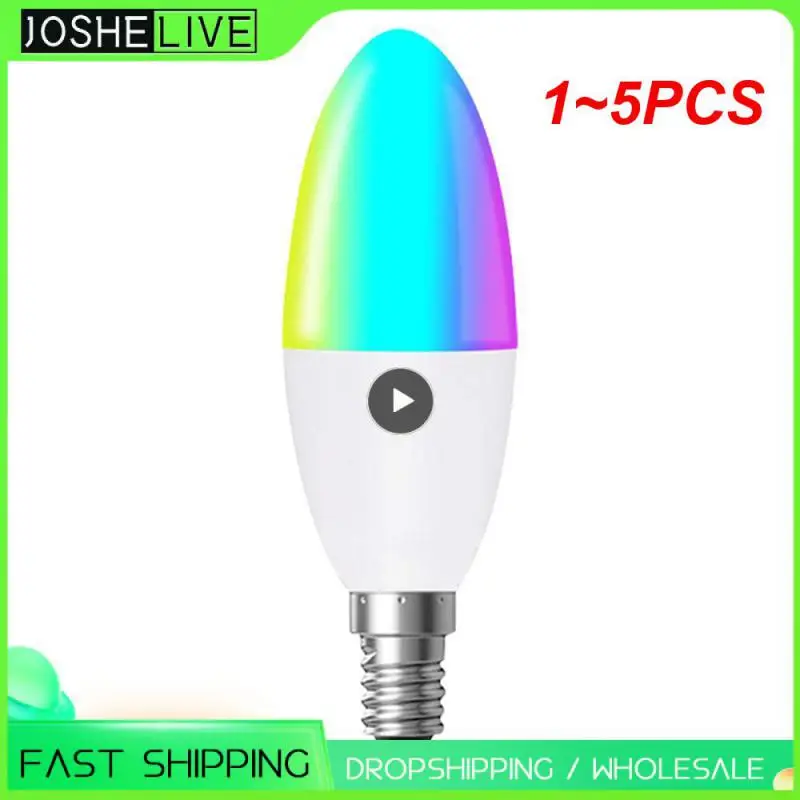 

1 ~ 5 шт. Светодиодная лампа E12, умная свеча, лампочка, RGB цветная неоновая вывеска, лампа с дистанционным управлением и регулируемой яркостью, 220 В, внутреннее освещение для дома