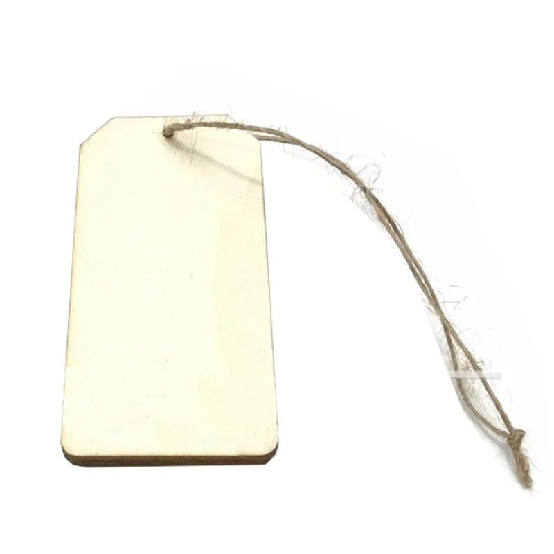 10Pcs 80Mm Wooden Rectangle Wedding Card Wish Tree Gift Tags Hanging Label Blank Square Paper Gift Hang Tags