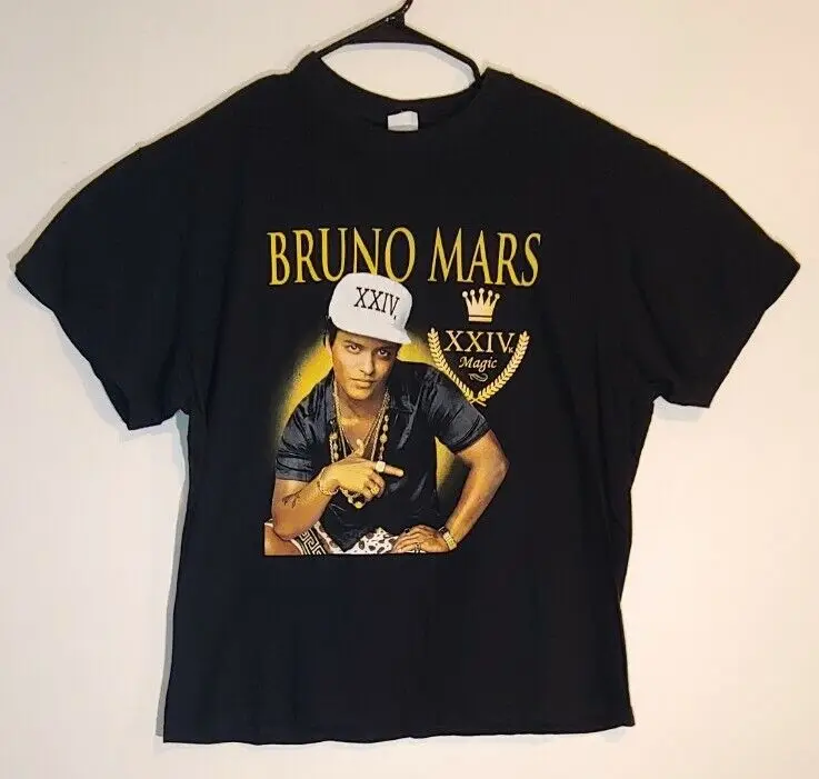 Bruno Mars Xx1Vk 24K Magic World Tour X-Larget Shirt Black Music Unisex