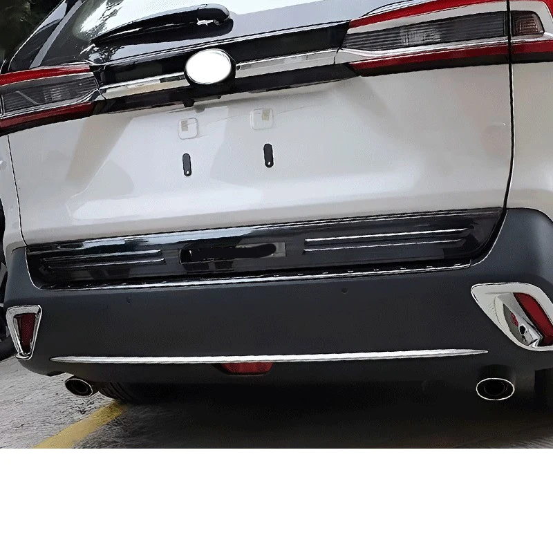 Toyota RAV4 XA50 2019-2024 스테인레스 스틸 실버 블랙 뒷문 뒷문 트렁크 뚜껑 장식 패널 커버 트림에 적합
