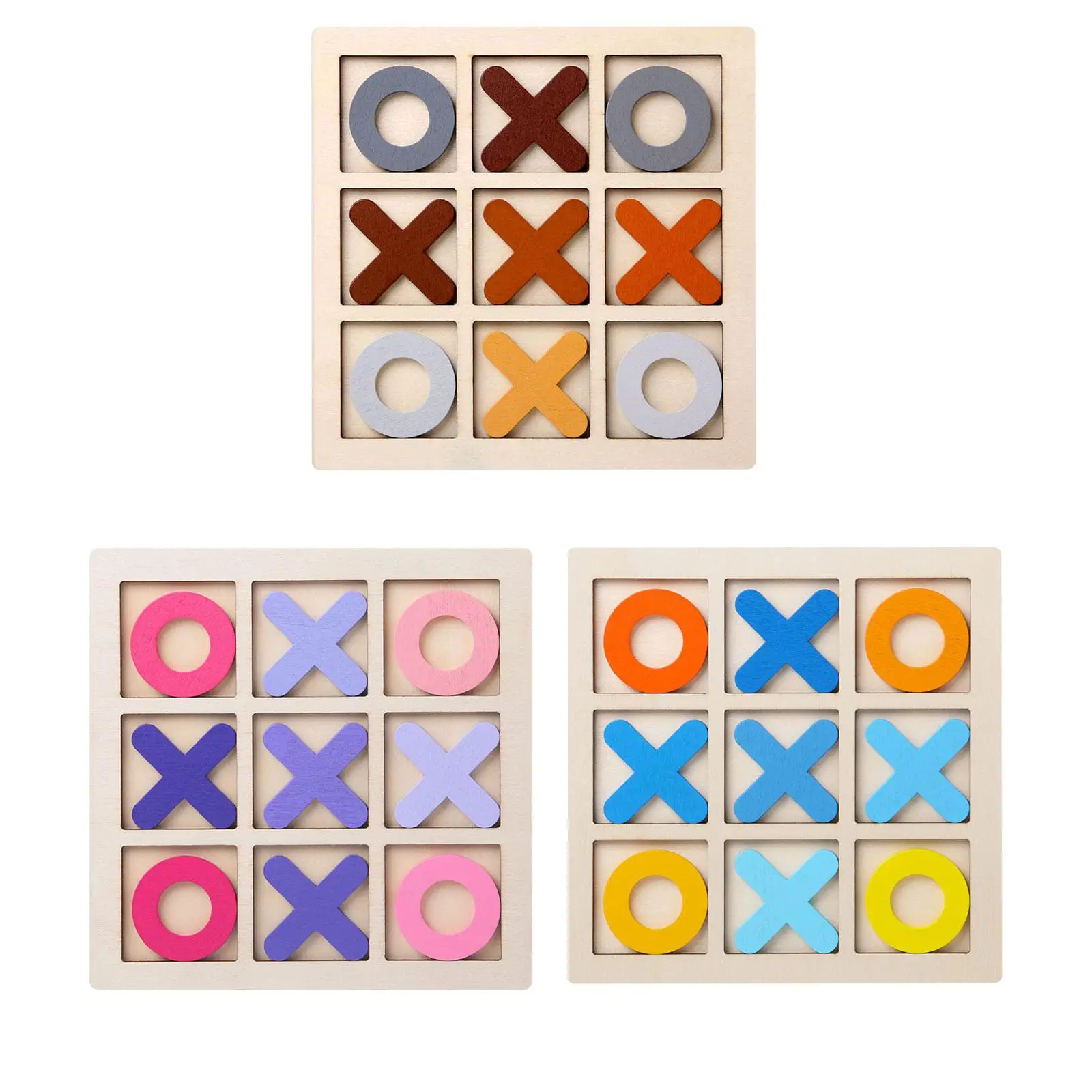 

Wooden Tic TAC Toe Game Noughts and Crosses Chess Board Game XO Table Toy for Outdoor Indoor Kids Families Coffee Table Decor
