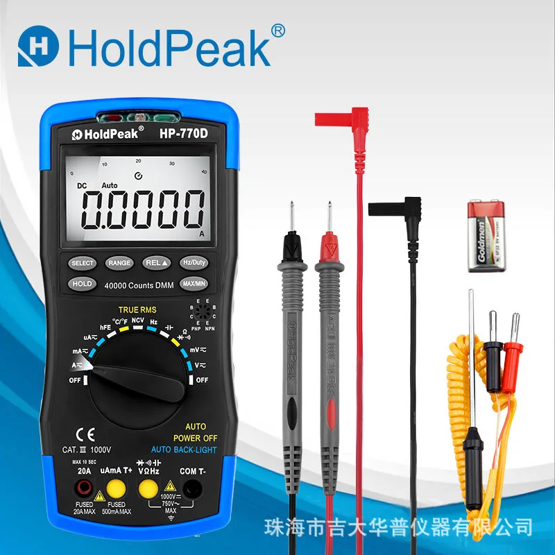 

Цифровой мультиметр тестер, HOLDPEAK HP-770D мультиметр NCV измеритель напряжения AC/DC Amp мультиметр