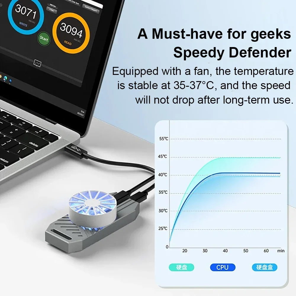 MAIWO USB4 M.2 SSD Case 40Gbps M2 NVMe Case Compatible with Thunderbolt 4/3 USB4.0 Type-C box For Macbook Laptop And iPhone 15