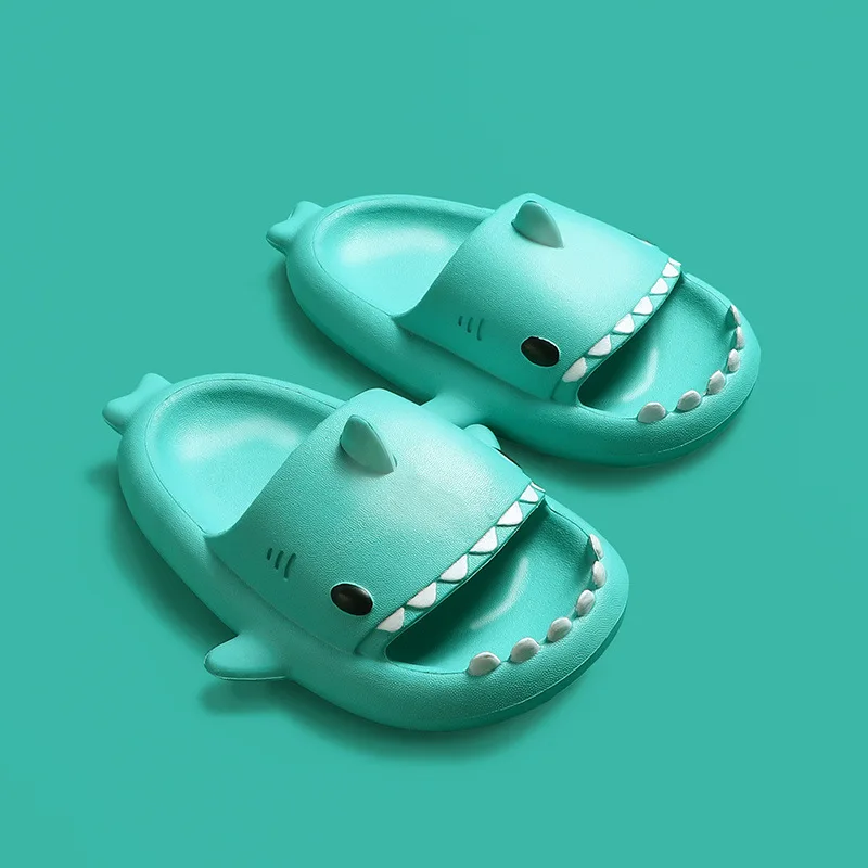 Summer Kids Slippers Cute Shark Slippers Bathroom Non-slip Outdoor Boys and Girls Beach Shoes Cool Flat Soft Fish Mouth Sandals girls leather shoes Children's Shoes