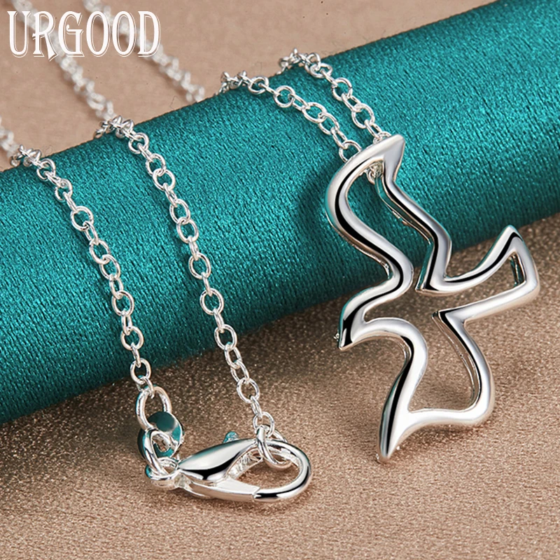 

925 Sterling Silver Bird Pendant Necklace 16-30 Inch Chain For Women Party Engagement Wedding Fashion Jewelry