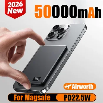 Power Bank Magnetico Portatile da 50000mAh, Design Ultra Sottile a Forma di Carta, Ricarica Rapida 120W, Batteria Esterna per iPhone Samsung - Novità