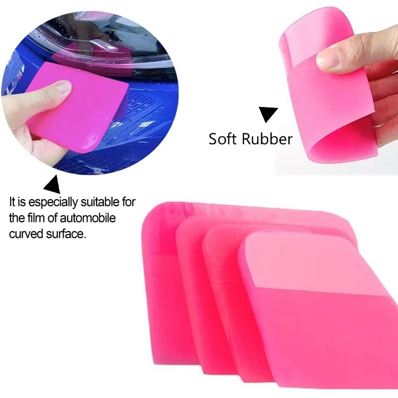 Car PPF Squeegee Anti-scratch TPU Coating Soft Scraper Film Vinyl Spatula Window Tinting Wrap Tools Glass Cleaning Water Wiper