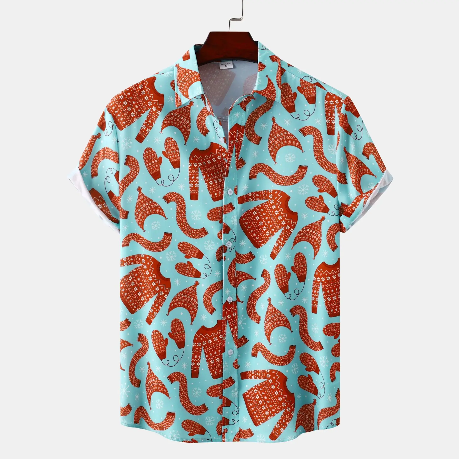 

Men Clothing 2023 New Hawaiian Floral Men's Short-sleeved Shirt Casual Fashion Lapel Top