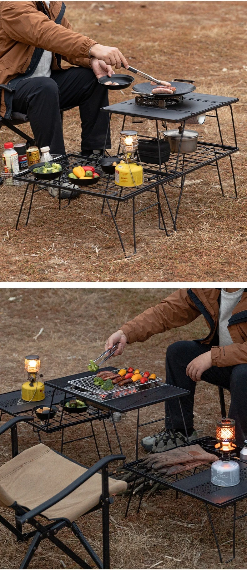 CK-1G Outdoor Camping Einlagiger Klapptisch IGT Modularer Kochertisch Multifunktionaler Erweiterungstisch für Grill – Detail 14