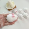 2024 Squishy Kawaii Handmade Silicone Mini White Rabbit Flocked Snow Powder Bunny Soft Pendant Girl Cute Birthday Gift Kids Toys 1