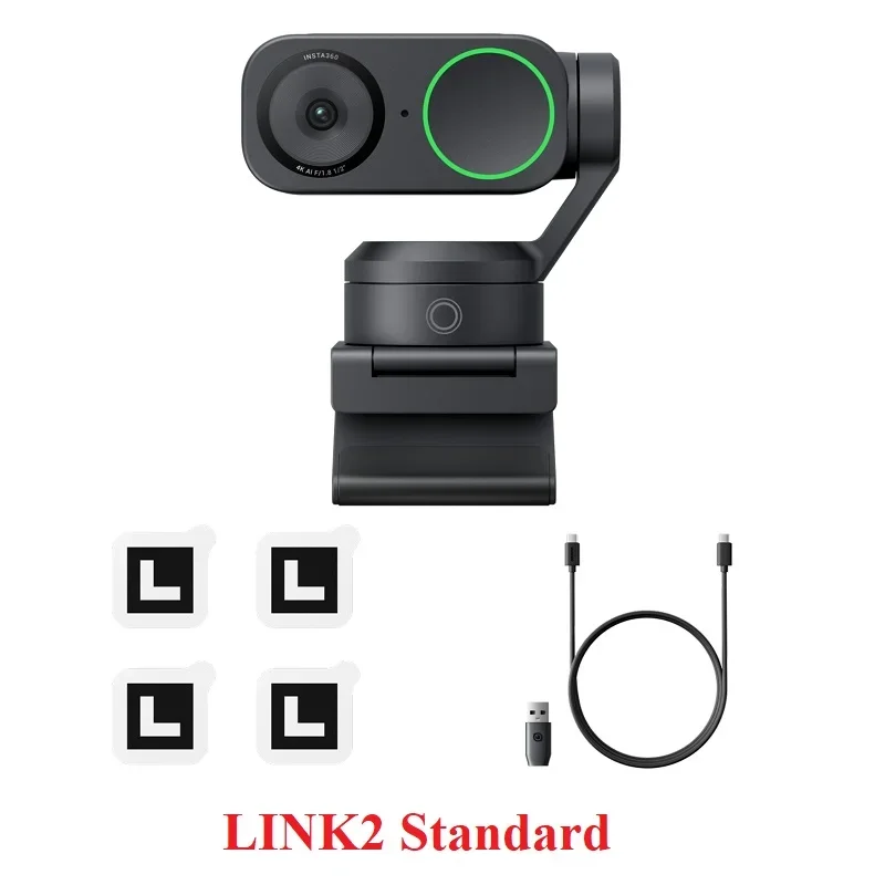 Cámara web Insta360 Link 2, seguimiento AI, Control de gestos con micrófonos con cancelación de ruido, cámara para juego de teleconferencia Link2