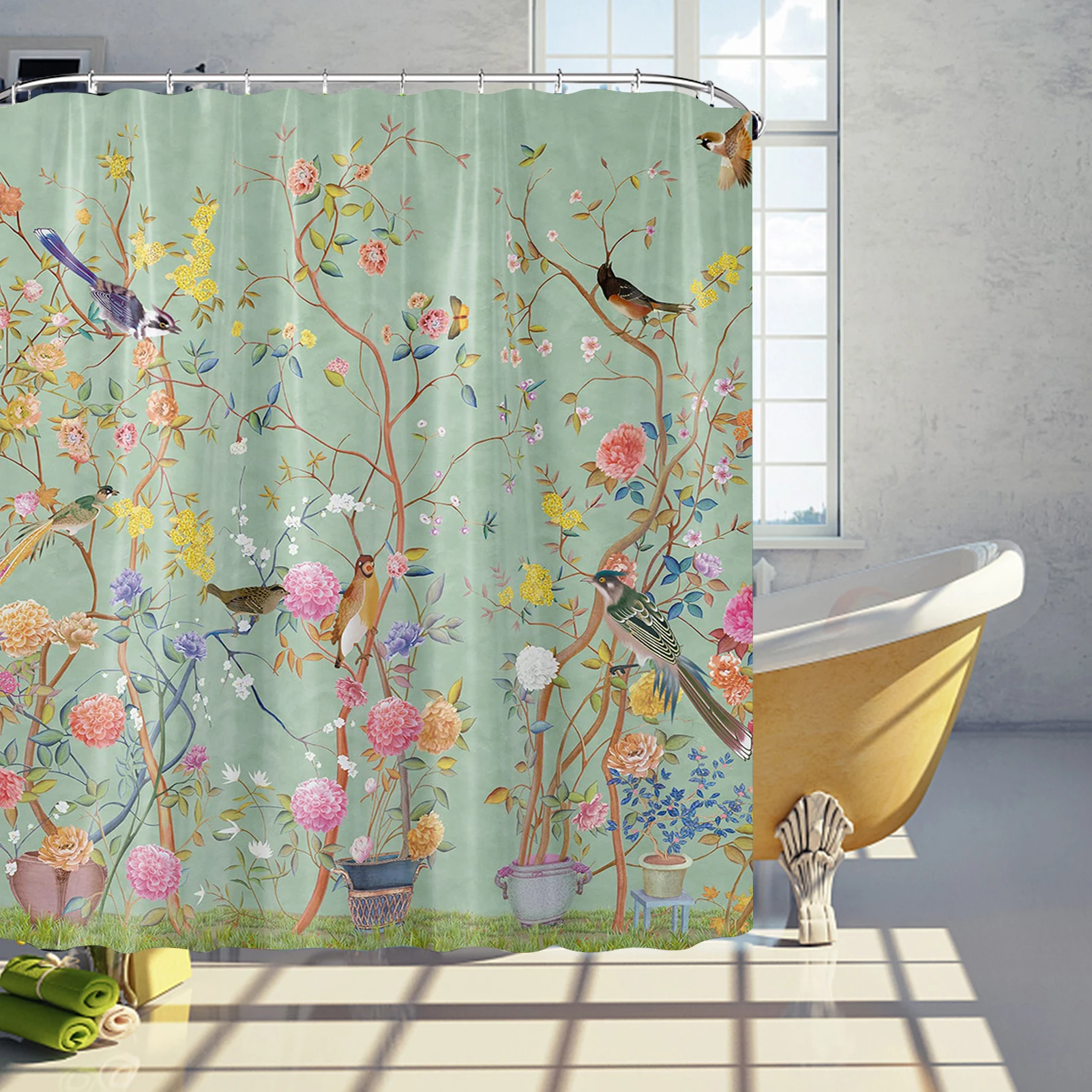 Luxury Transparent White Shower Curtain Liner with Hooks - Waterproof & Mildew-Resistant PEVA Design