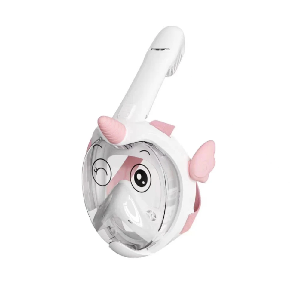 

Snorkeling Mask Kids Full Face Snorkeling Diving Mask With 180° Panoramic View Longer Vent Tube Waterproof Anti-Fog Anti-Leak