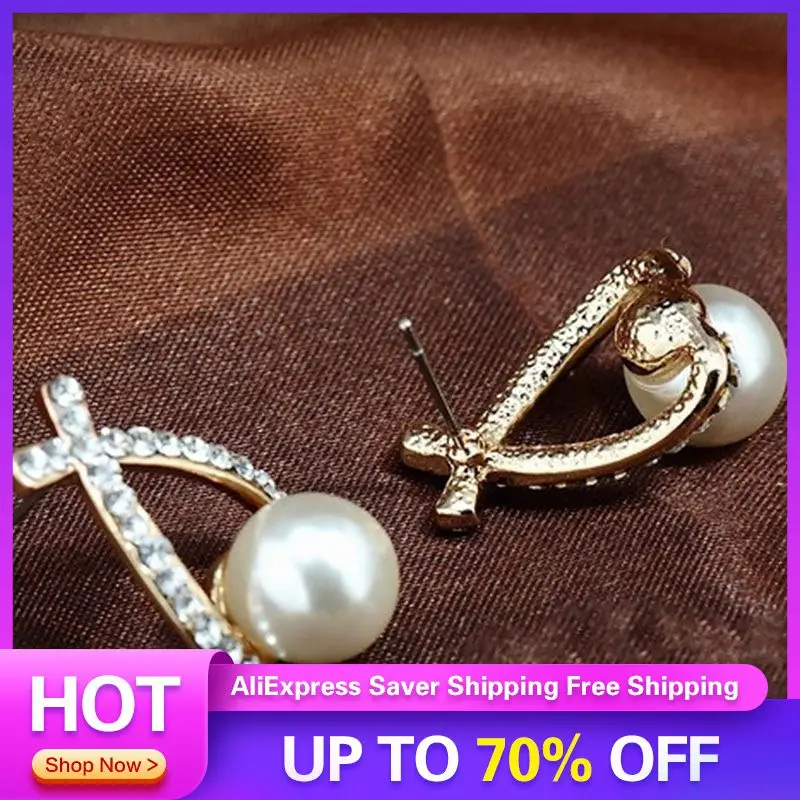 

Сверкающие бриллианты придают яркость сверкающие Сияющие модные ювелирные изделия из корейского жемчуга модные ювелирные изделия высокого класса с перекрестными жемчужинами