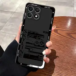 Japanese JDM Drift Car Black Soft Phone Cover Case for Honor 8X (Mix01)