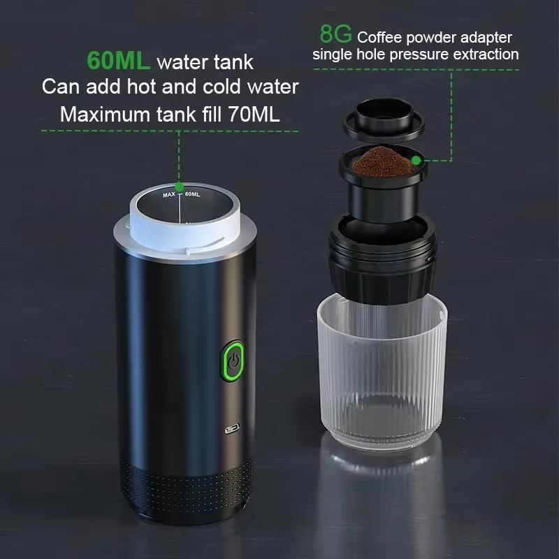 3-in-1 Portable Capsule Coffee Maker Wireless Heating Electric Espresso Coffee Maker For Car Home Travel Camping Maker espresso coffee maker capsule coffee maker
