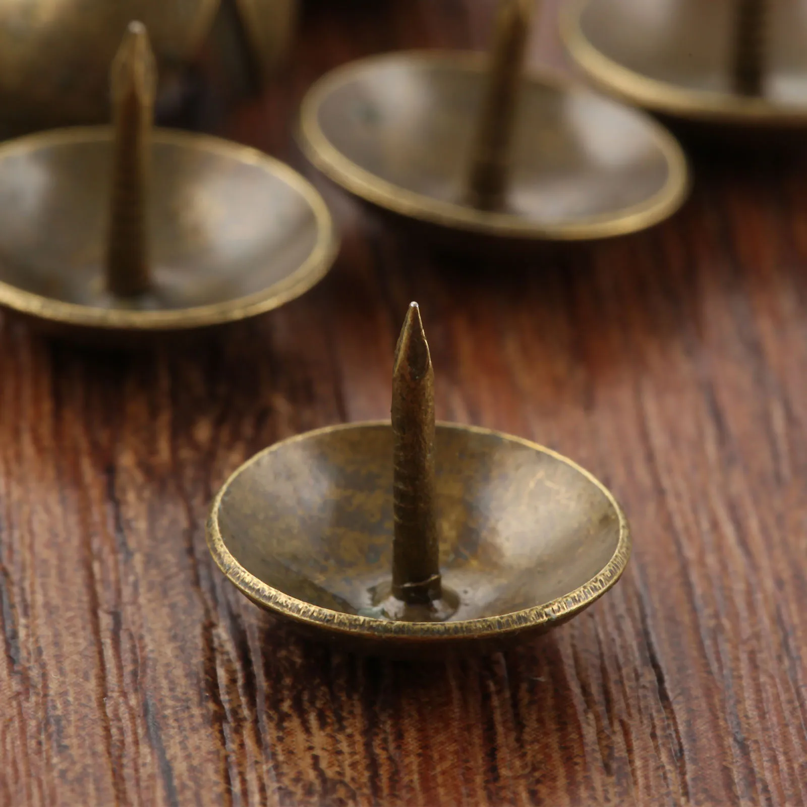 50pcs Antique Bronze Upholstery Nails 16*13mm Jewelry Gift Wine Case Box Sofa Decor Drawing Pins Thumb Tacks