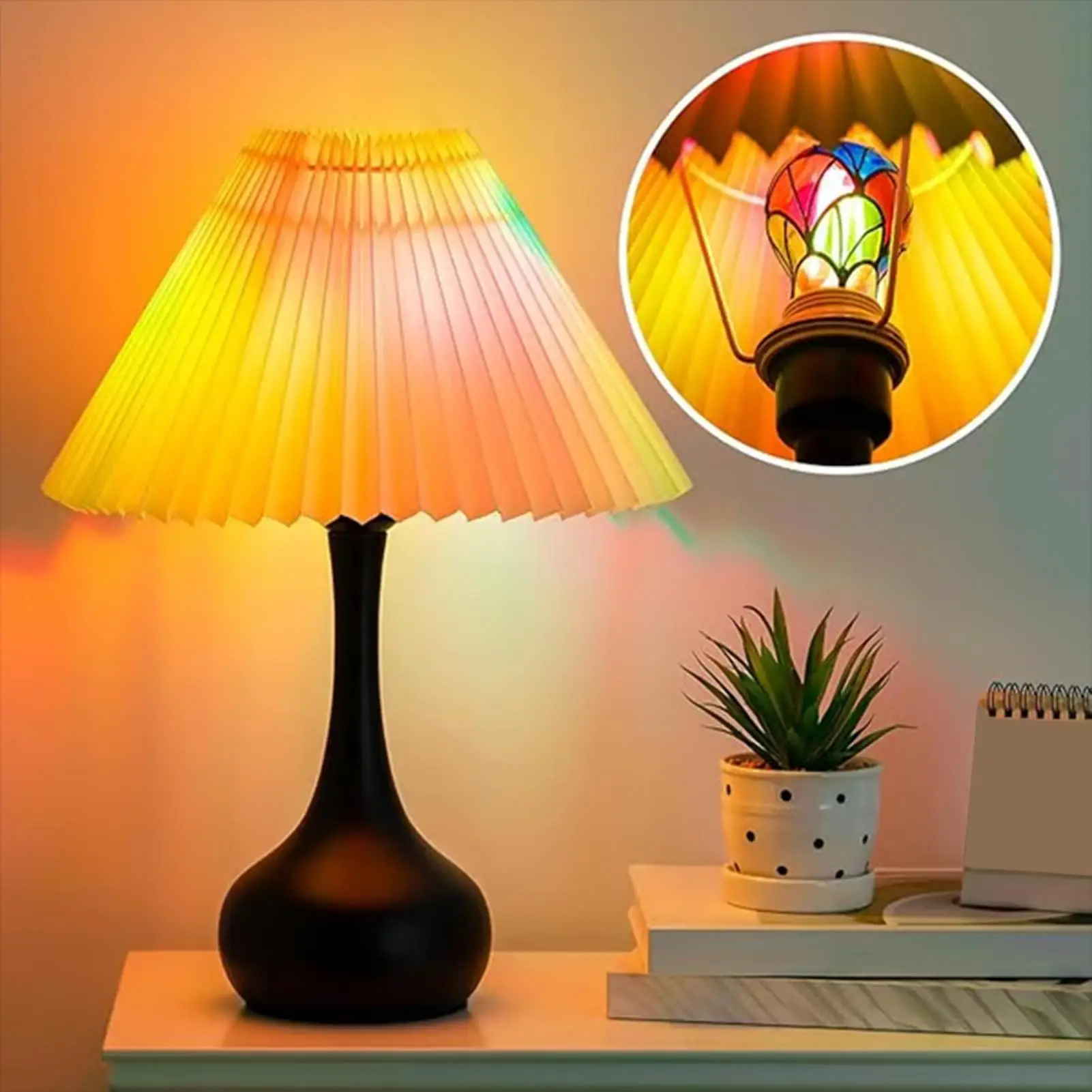 6W Stained Glass Light Bulbs E26 Base Bulb Lamp for Indoor Room Garden Balcony Restaurant Shop Bar Carnival Christmas Party