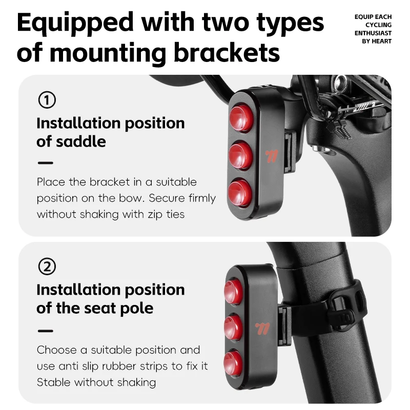 Waterproof Smart Brake Sensing Rechargeable LED Bike Tail Light