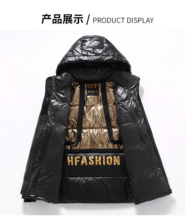 Winter Warm Hooded Thicken Women's Down Jacket 2025 New Fashion Temperament Black White Down Women's Down Jacket Overcoat Y223
