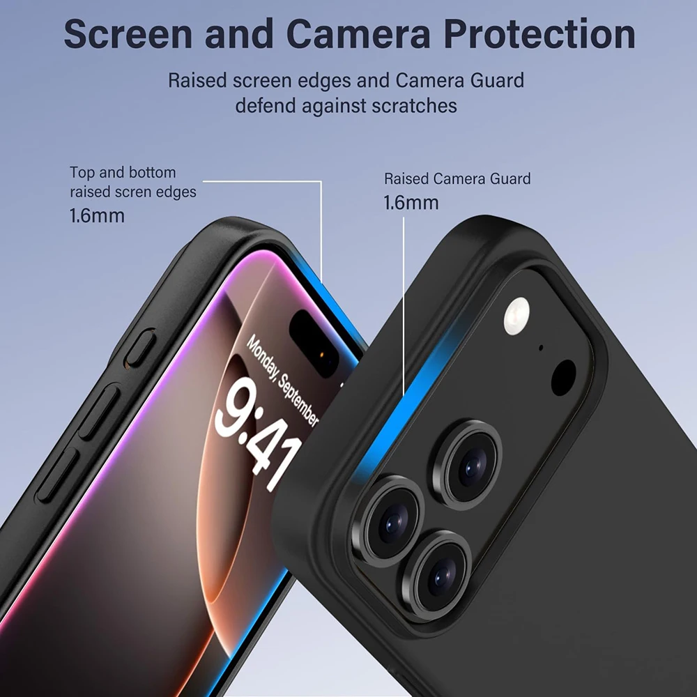 Luxury Solid Black Silicone Matte Soft Case - Ultra Thin Frosted Slim Cover