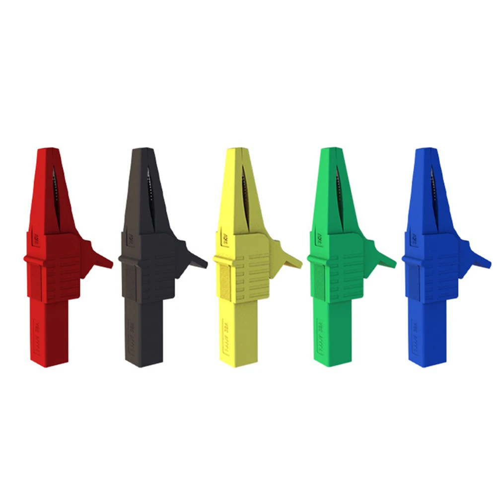 

5PCS 32A Heavy Duty Alligator Clip Safety Copper Crocodile Clamp Multimeter Test Clips With 4mm Banana Socket 1000V