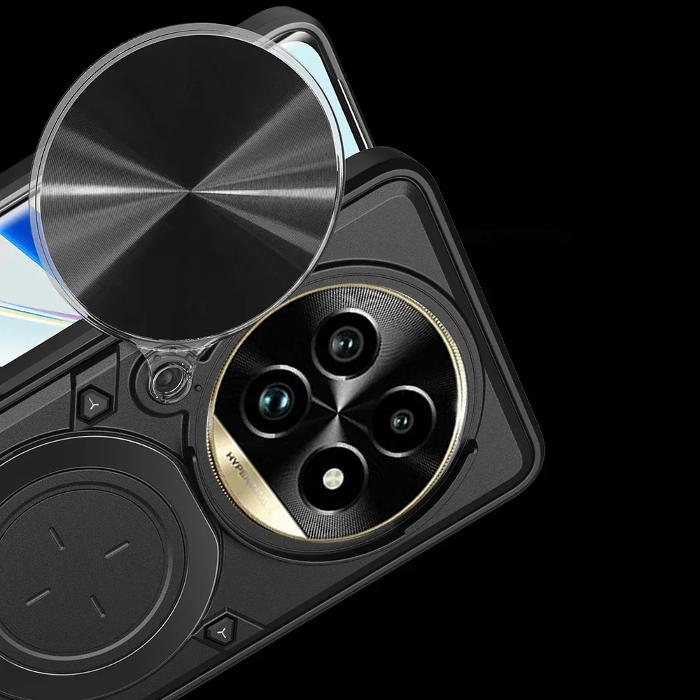 Durable Shockproof Armor Case with Slide Camera Cover and Ring Stand