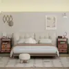 Nightstand Set of 2 with Charging Station USB Ports Fabric Drawers Modern End Table Living Room Bedroom Storage Solution 3