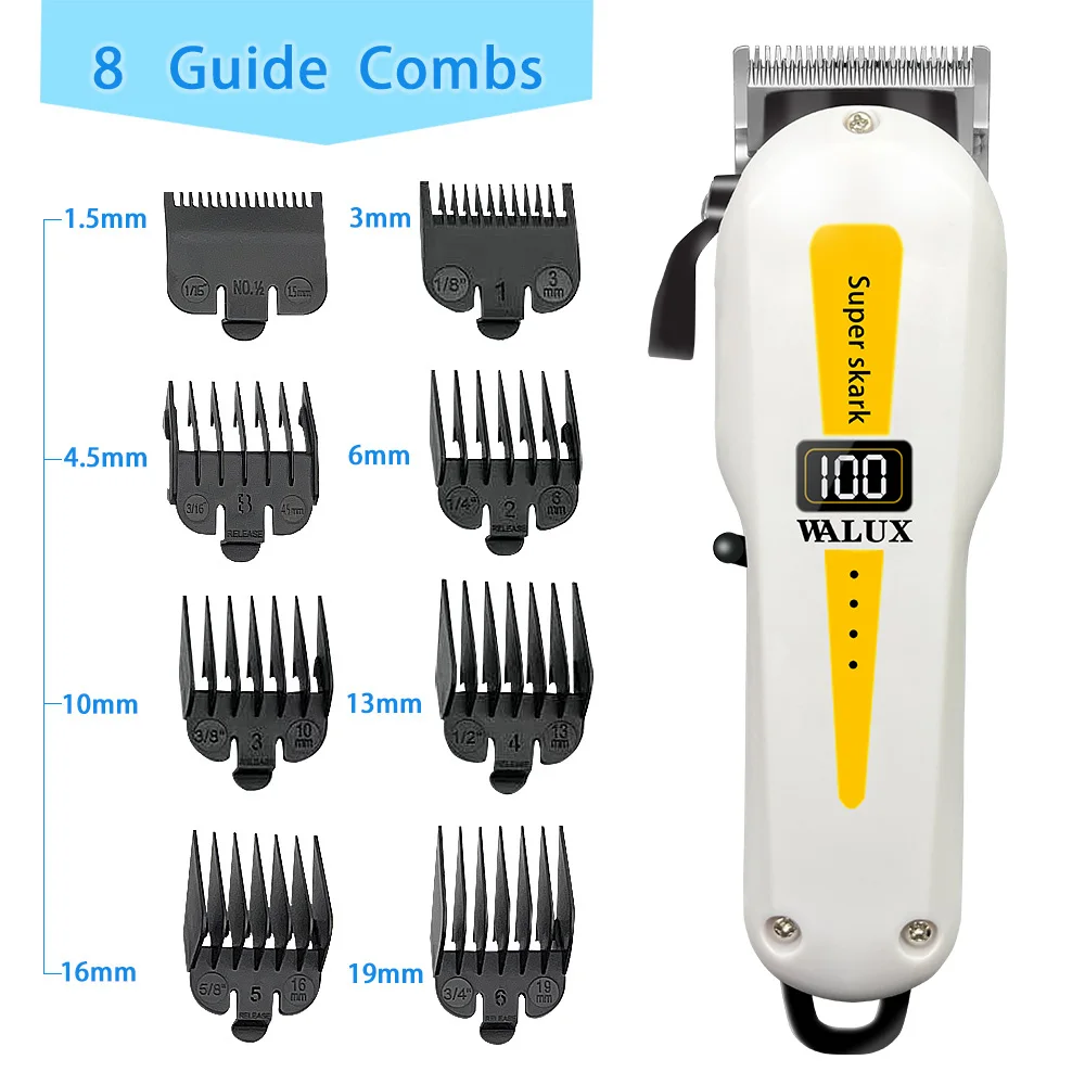 Professionele Kapper Haarknipper Lithium Batterij Usb Oplaadbare Trimmer Lcd-Display Home Mannen Baard Scheerapparaat Haar Snijmachine