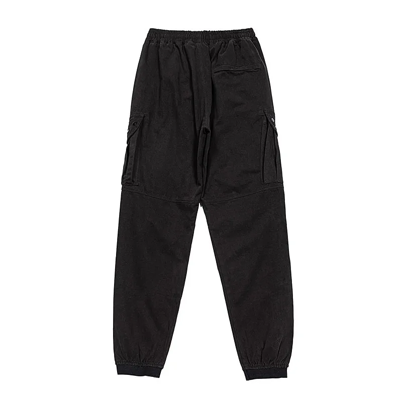 Men's Multi Pockets Cargo Pants Aautumn Winter Thicken Loose Jogger Trousers Washed Casual Pants Male 4