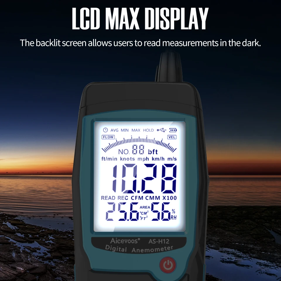 Aicevoos Digital Anemometer Handheld Split Type Wind Speed Meter Wind Power Temperature Humidity Measurement Air Volume Tester digital anemometer