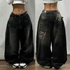 Y2K American Punk Multi Pocket Tooling Jeans Female Hip Hop Oversized Mopping Street Wide Leg Pants Couple Fashion Casual Jeans 3