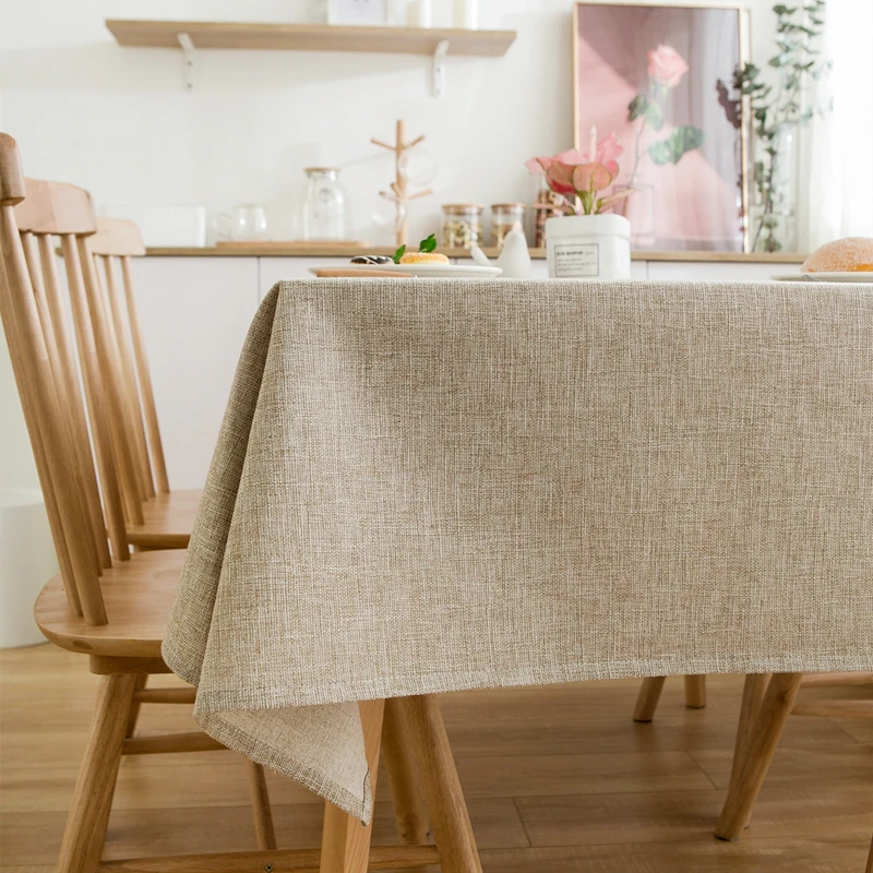 

Современная простая скатерть, одноцветная хлопковая льняная скатерть, Свадебный Декоративный защитный коврик для чайного стола, высокое качество
