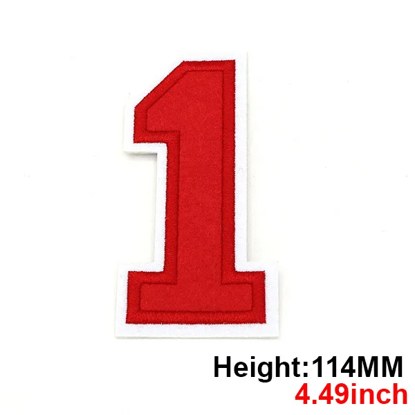 Large Black Embroidered Number Patch 114mm - Iron-On Applique for Clothing, Accessories, and Crafts