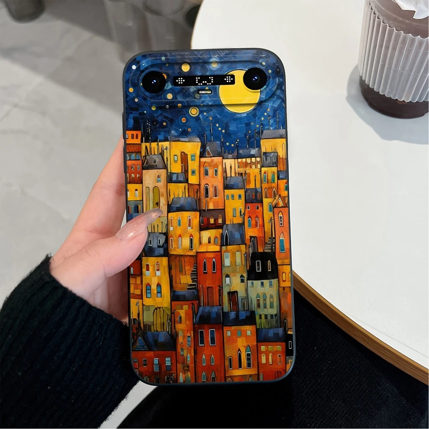 Beautiful Clouds Pattern Slim Liquid Silicone Anti-Slip Phone Case