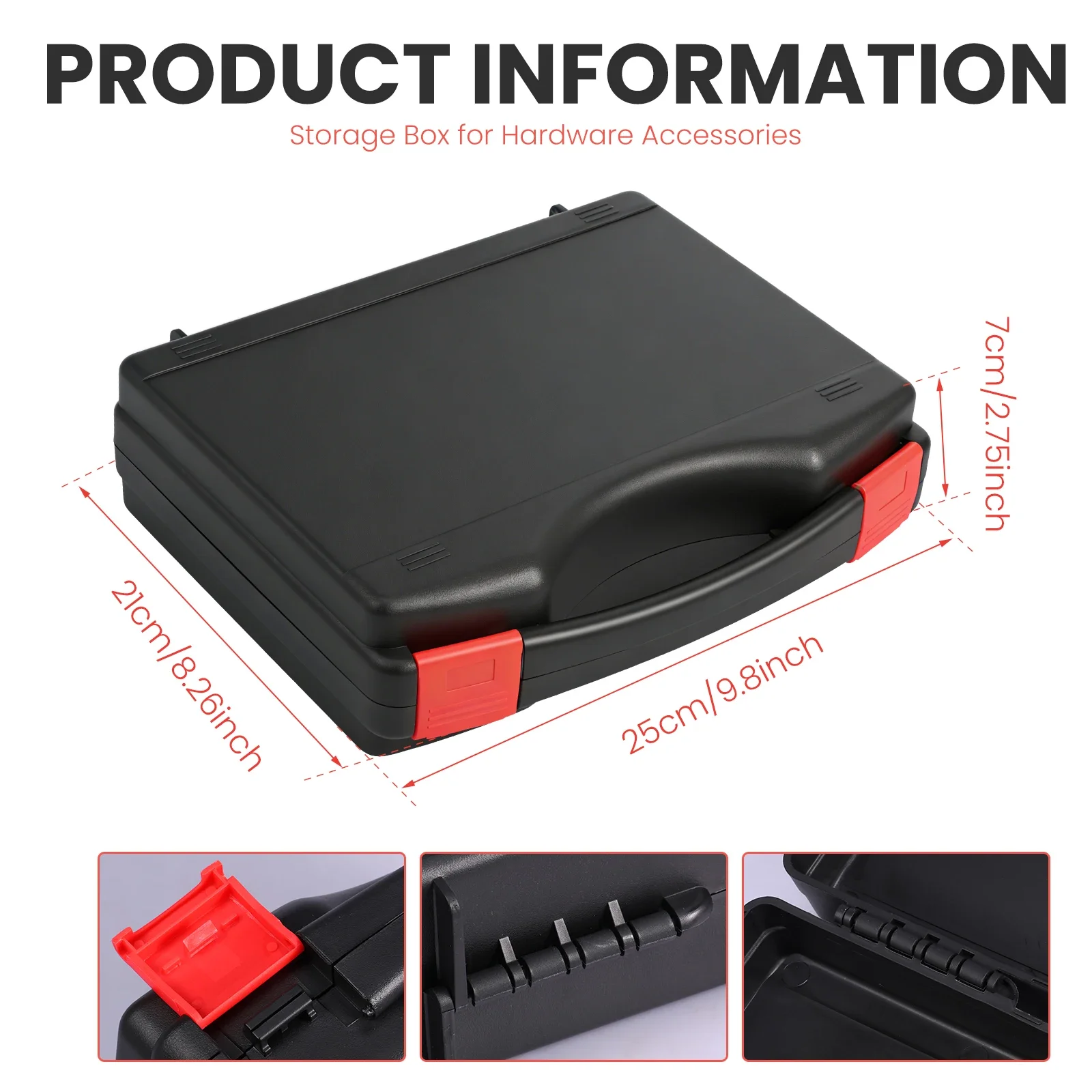 Compact Shatterproof Tool Storage Case with Dual Latch System