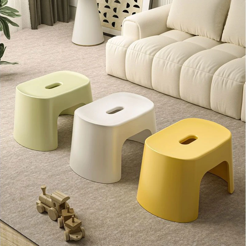 

Household Simple Thick Plastic Stool Cartoon Color Foot Stool Non-slip Low Stool Children's Chair Living Room Shoe Stool