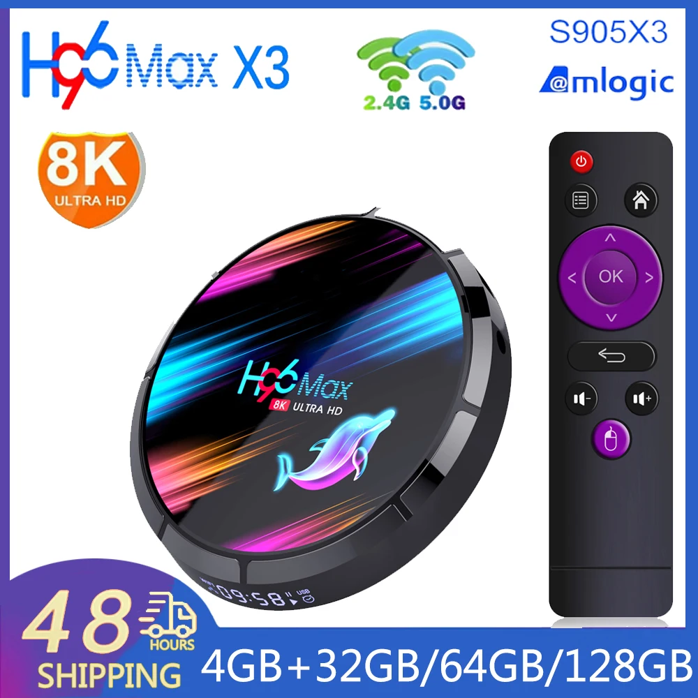 

Приставка Смарт-ТВ H96 MAX X3 Amlogic S905X3, Android 9,0, 2,4 ГГц и фото, Wi-Fi, 1000 м, BT4.0, медиаплеер, ТВ-приставка