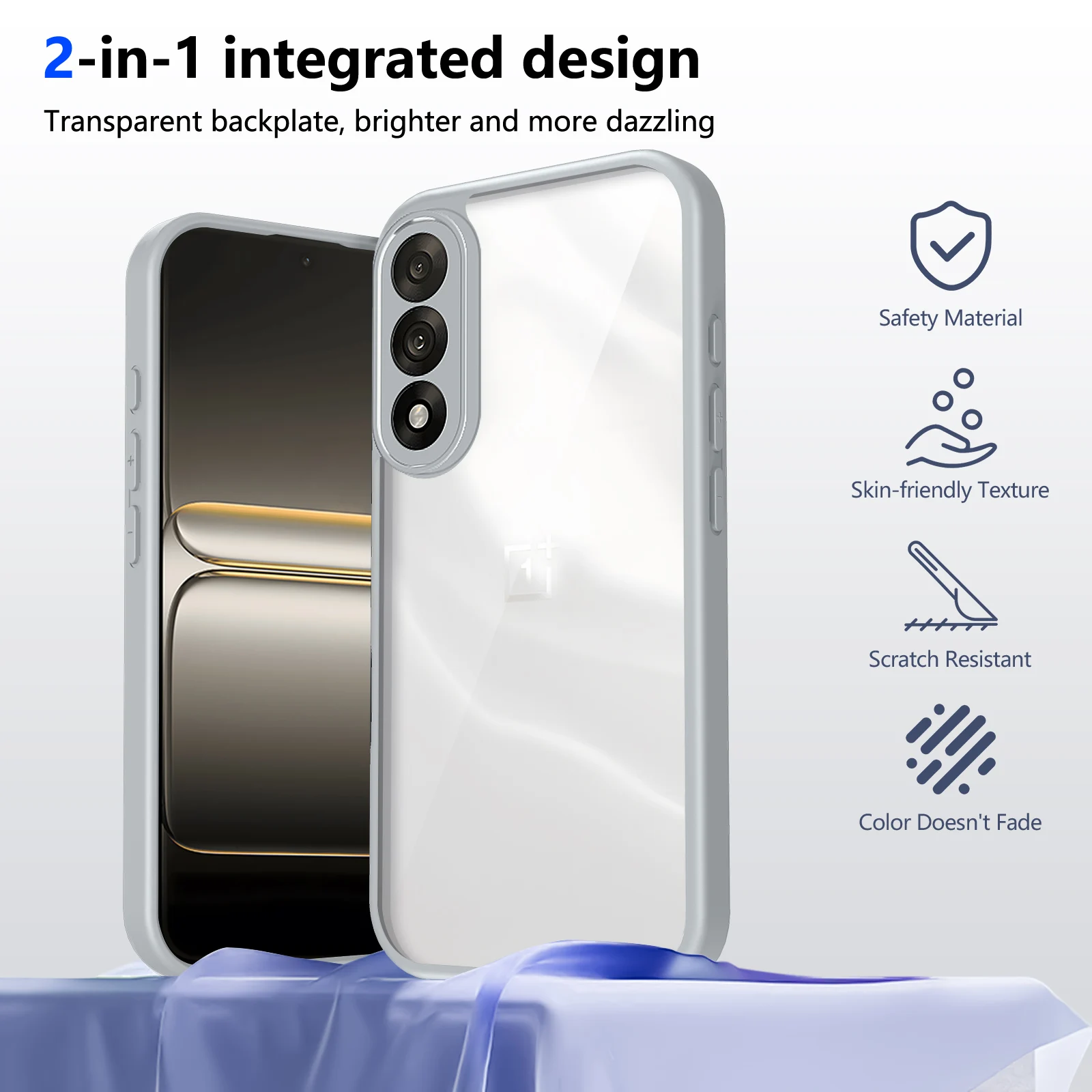 Enhanced Air Cushion Shockproof Silicone Bumper Clear Matte Back Cover